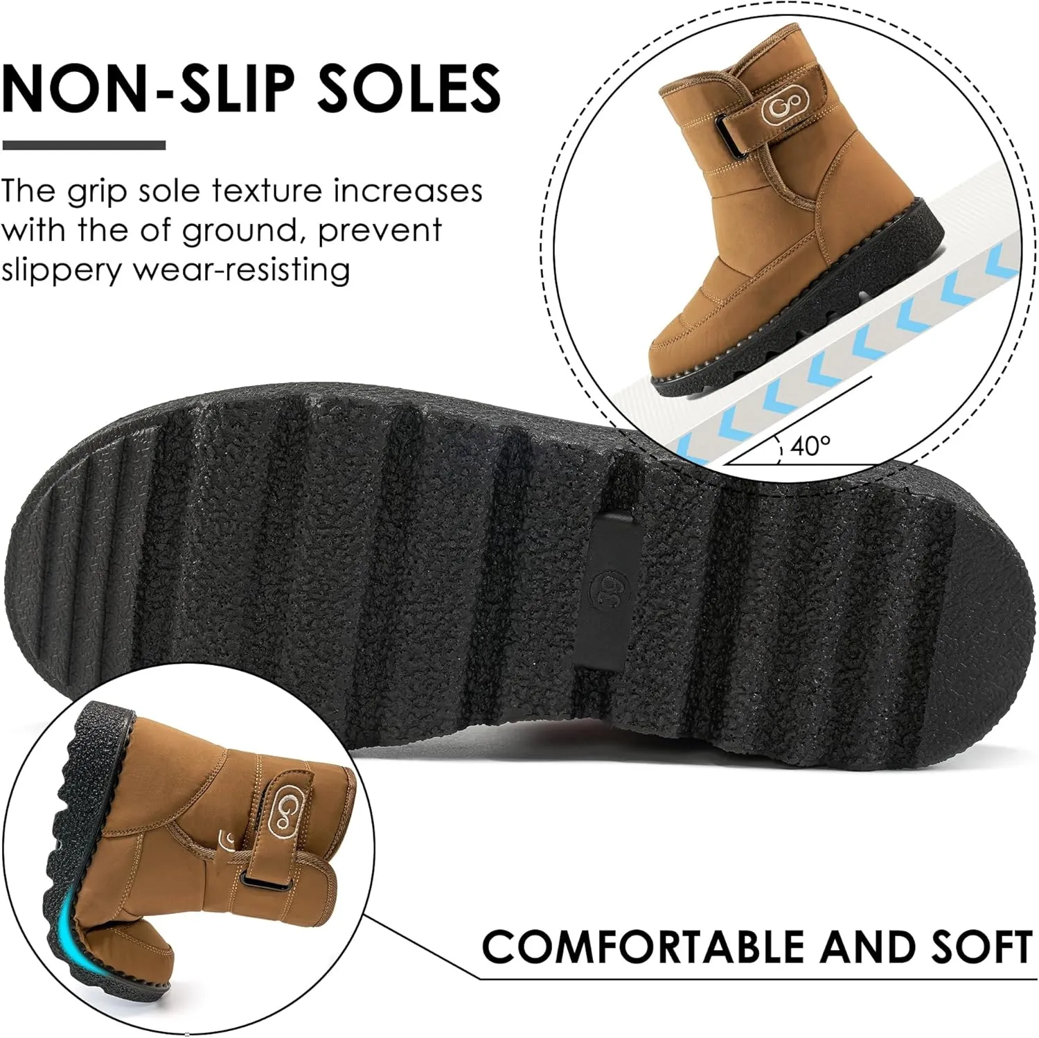 Ablanczoom Womens Winter Snow Boots With Warm Fur Lining Comfortable Booties Non Slip Waterproof Outdoor Shoes