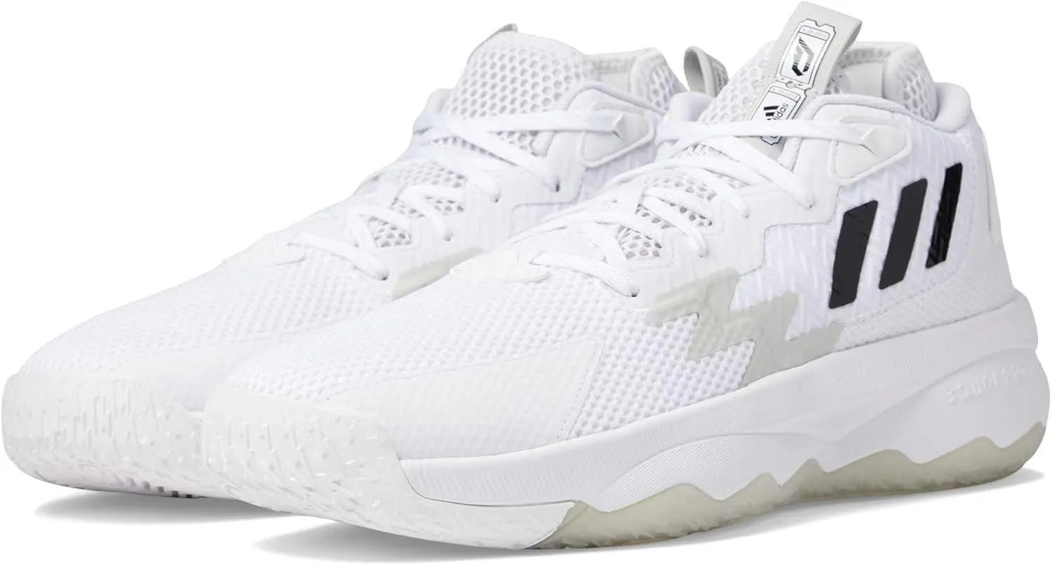 adidas Unisex Dame 8 Basketball Shoe, White/Black/Grey, 11.5 US Men