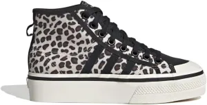 adidas Womens Nizza Leopard Print Platform Sneakers Shoes Casual - Black, White - Size 9 M