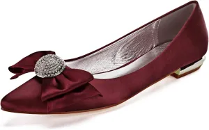 ADMLZQQ Flats Shoes Women Rhinestone Pointed Fashion Wedding Flats for Women Comfortable Slip on Low Heel Dress Shoes