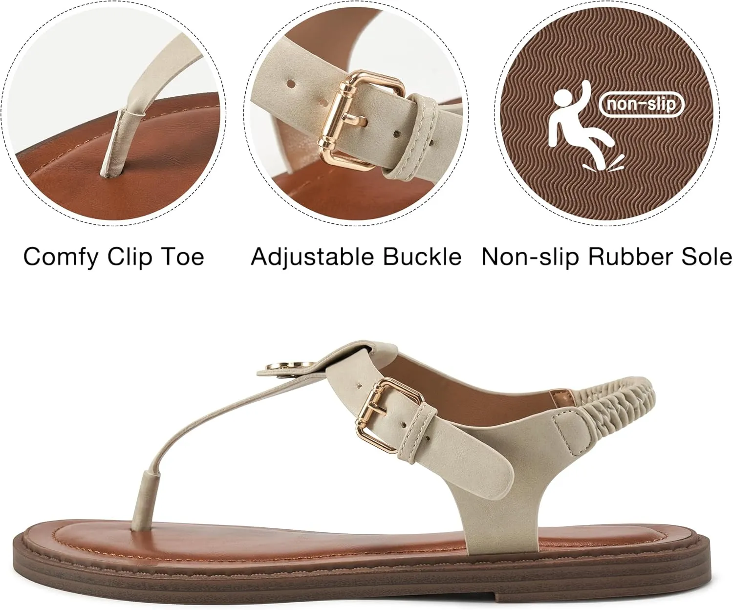Alicegana Sandals for Women 2025 Dressy: Comfortable Summer Flat Sandals Gladiator Thong Flip Flops for Beach Walking Casual