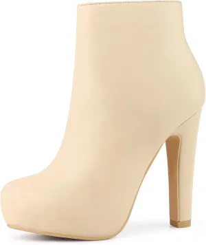 Allegra K Women's Platform Chunky Heel Ankle Boots
