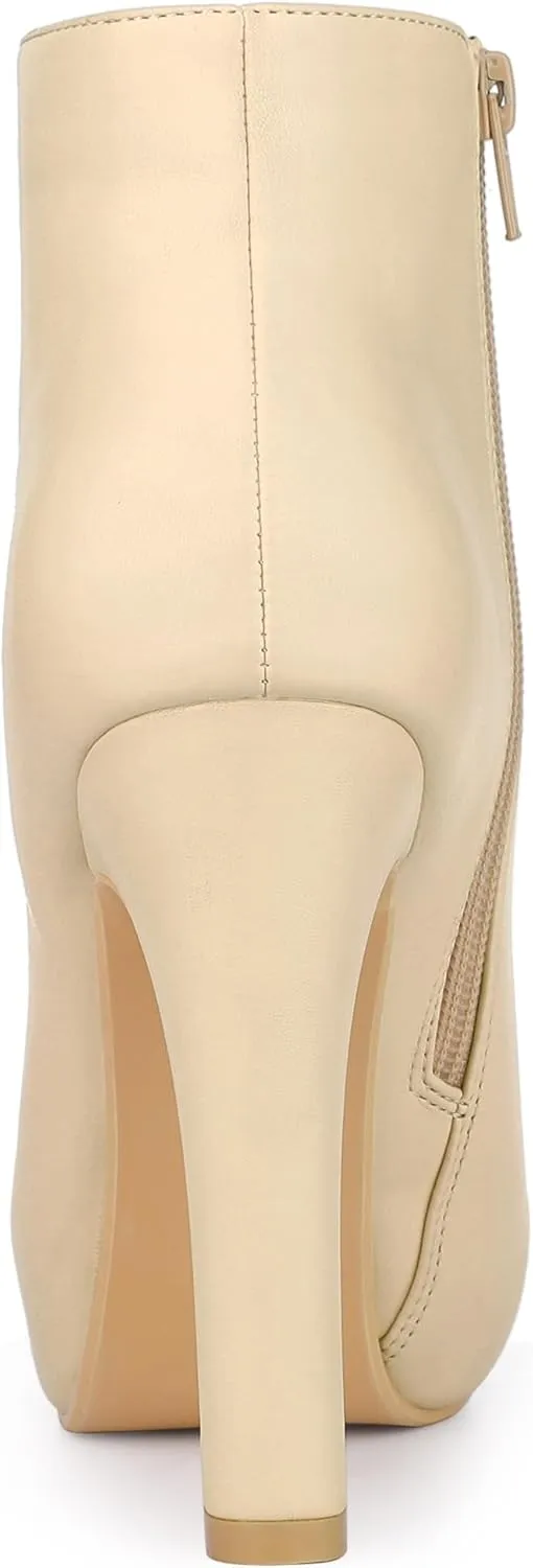 Allegra K Women's Platform Chunky Heel Ankle Boots