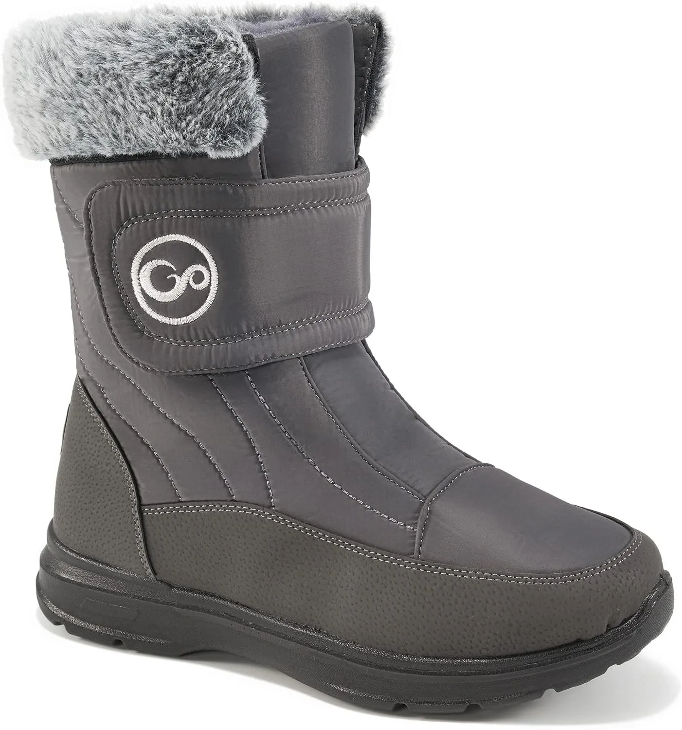 Almusen Snow Boots for Womens Winter Shoes: Warm Fur Lining Mid Calf Boots Women Anti Slip Waterproof Hook Loop Comfortable Outdoor Boot