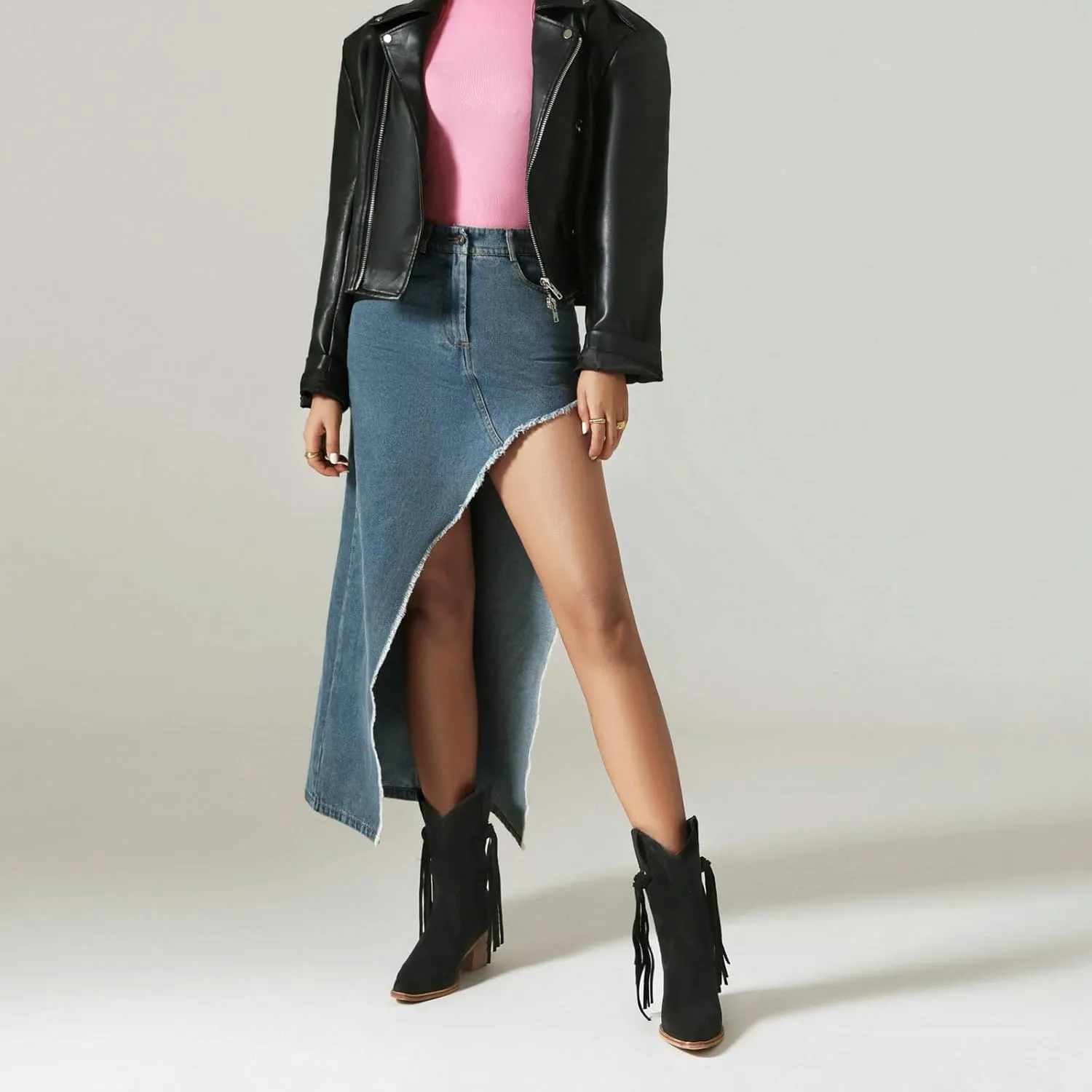 Alsoloveu Ankle Cowboy Boots for Women Suede Snip Toe Chunky Heel Western Boots