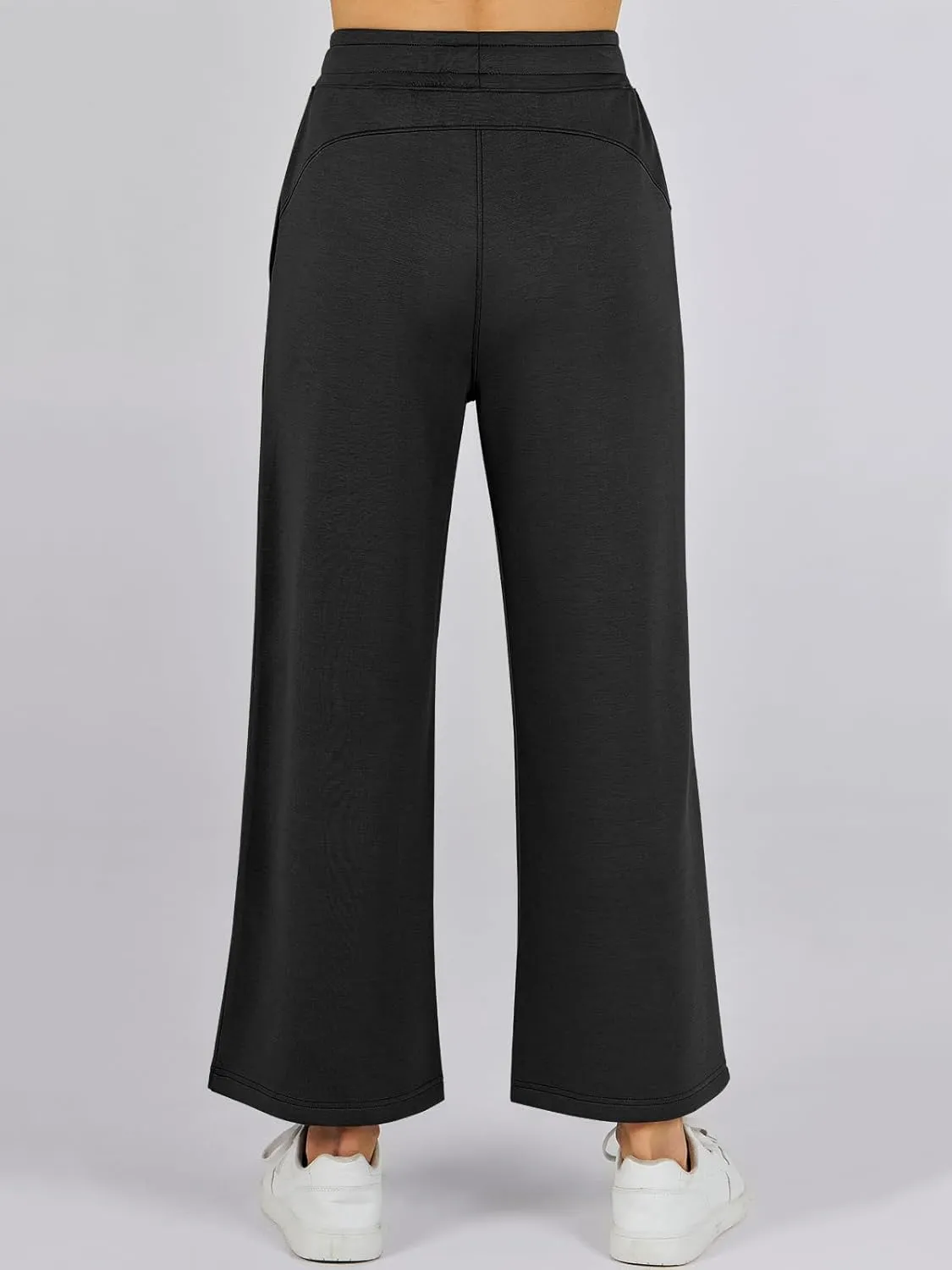 ANRABESS Women 2 Piece Outfits Summer Lounge Sets Mock Neck Top Wide Leg Pants Casual Fashion Tracksuit 2025 Travel Clothes