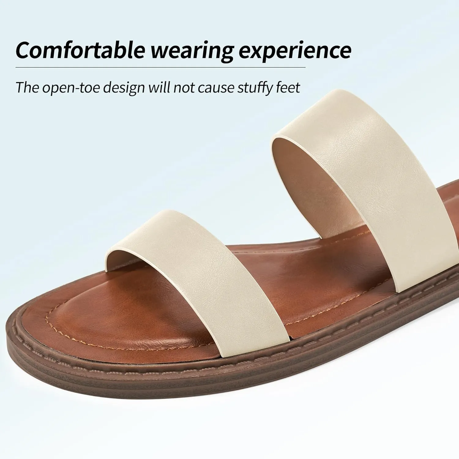 Aomigoct Flat Sandals Women Summer: Comfortable Beach Dressy Sandal for Women - Casual Walking Ladies Fashion Shoes