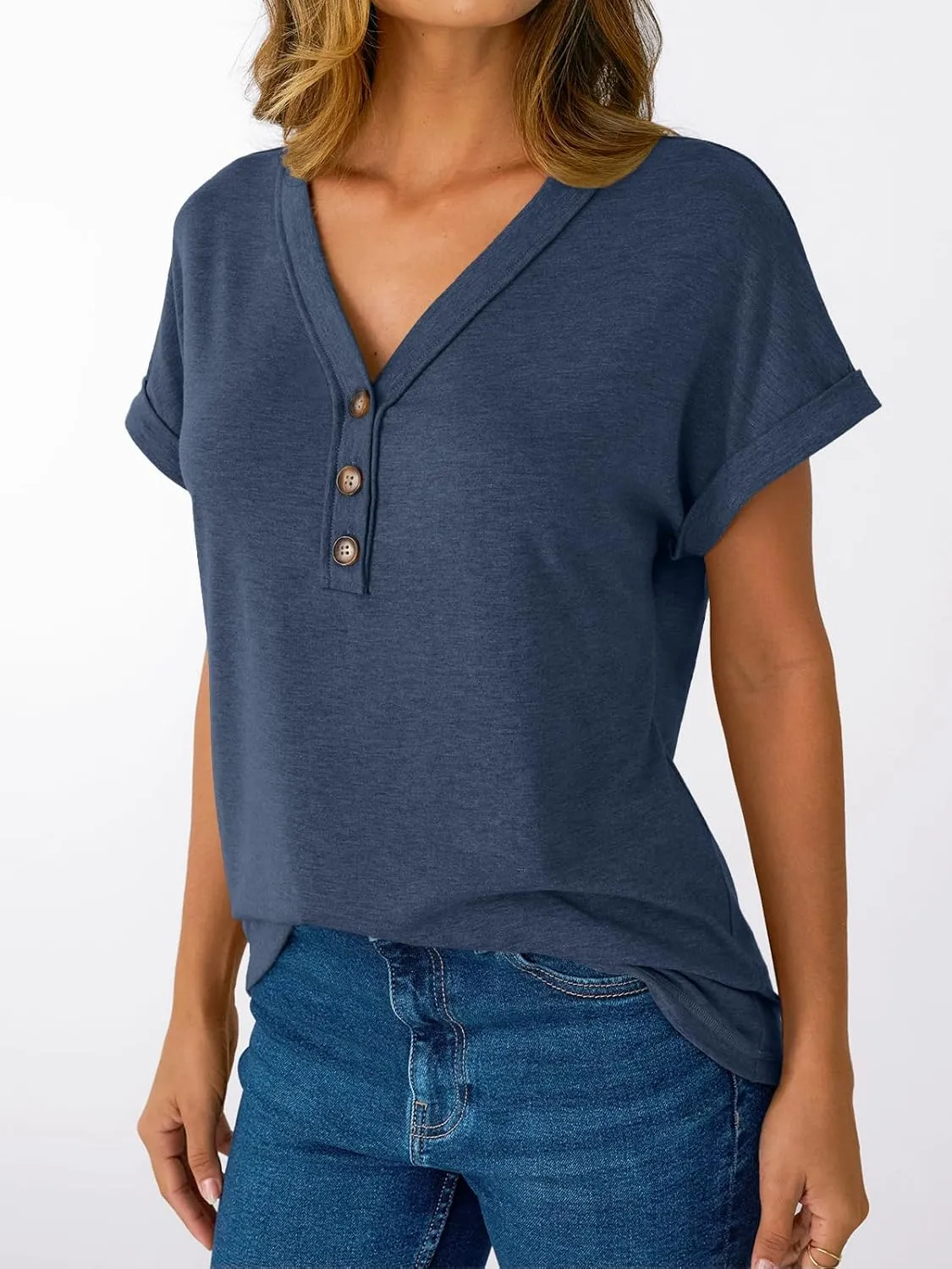 AUTOMET Short Sleeve V Neck T Shirts Womens Cap Sleeve Summer Casual Dressy Tops