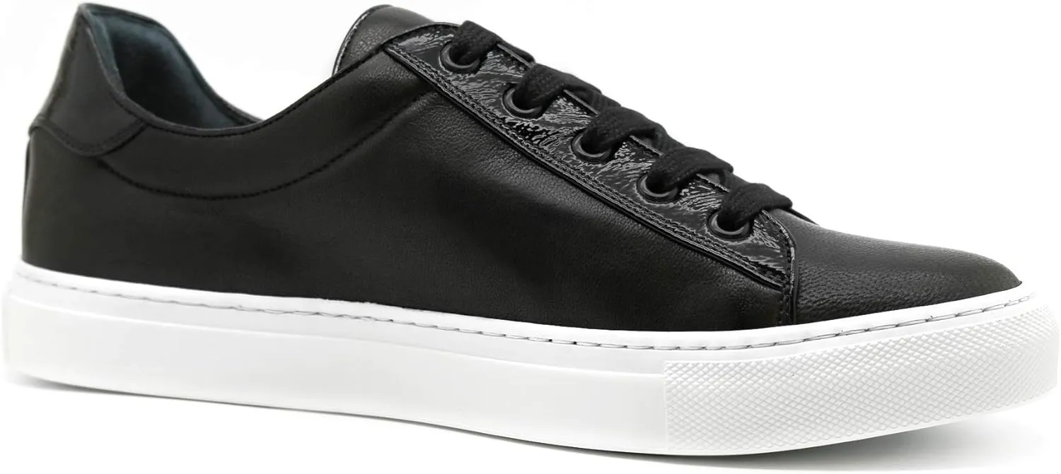 AVIMA Men's Il Capitano Italian Leather Luxury Sneakers - Nero - Xmas, Birthday Gifts