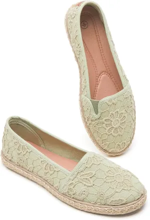 BABUDOG Women's Black Flats with Flower Embroideried,White Lace Ballet Flats,Comfortable Dress Flats