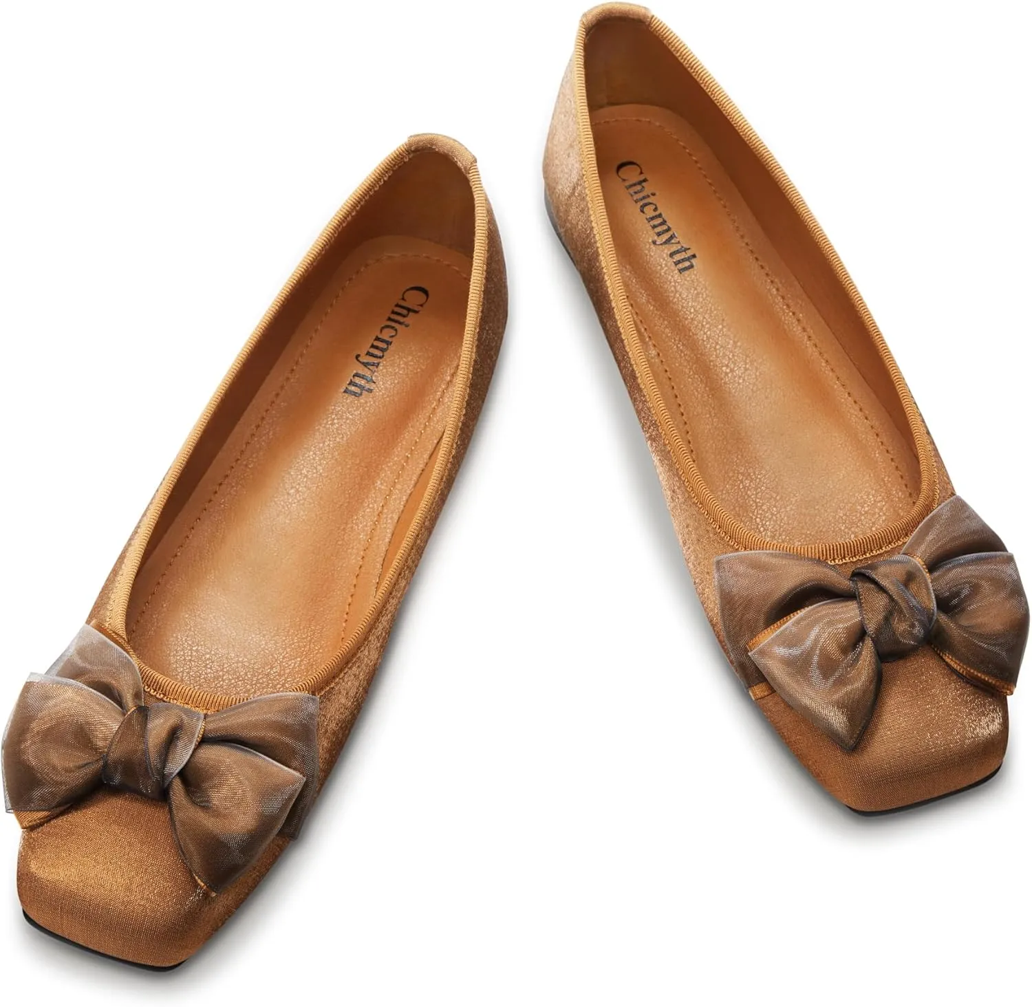 Ballet Flats for Women ; Square Toe Mary Jane Flats ; Satin Material Ballet Shoes ; Bowknot Elegant Dressy Women Shoes