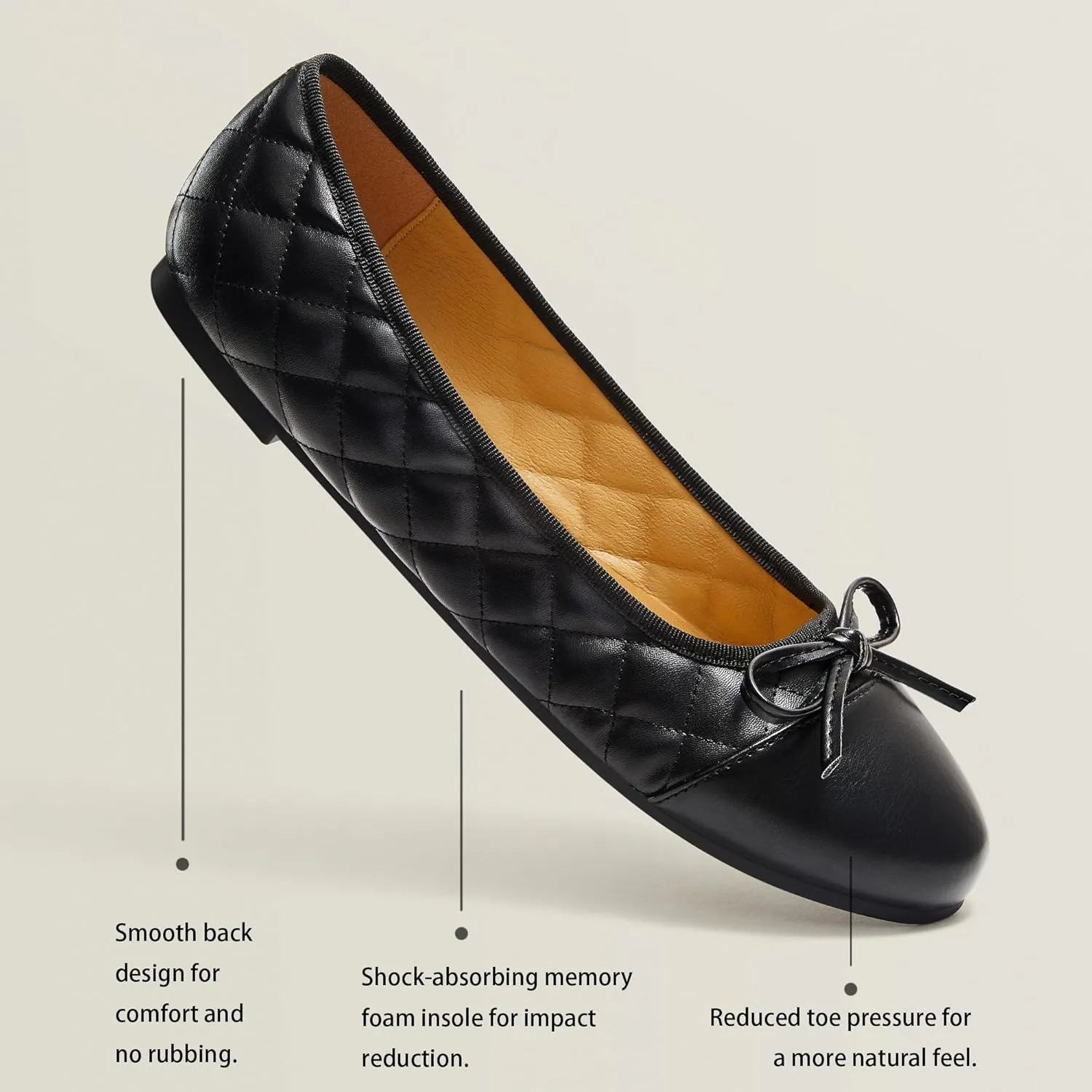 Ballet Flats for Women;Round Toe Mary Jane;Soft Leather Geometric Patterns Dressy Flats;Bowknot Slip on Women Shoes