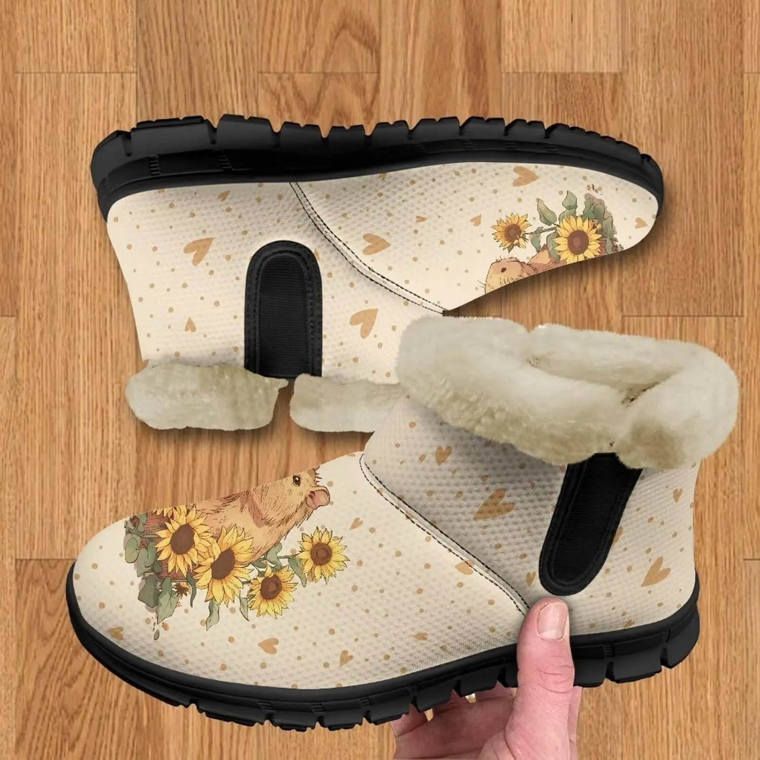 Binienty Warm Snow Boots for Women Winter Slip On Ankle Booties for Outdoor Travel