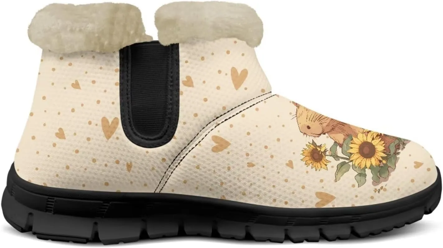 Binienty Warm Snow Boots for Women Winter Slip On Ankle Booties for Outdoor Travel