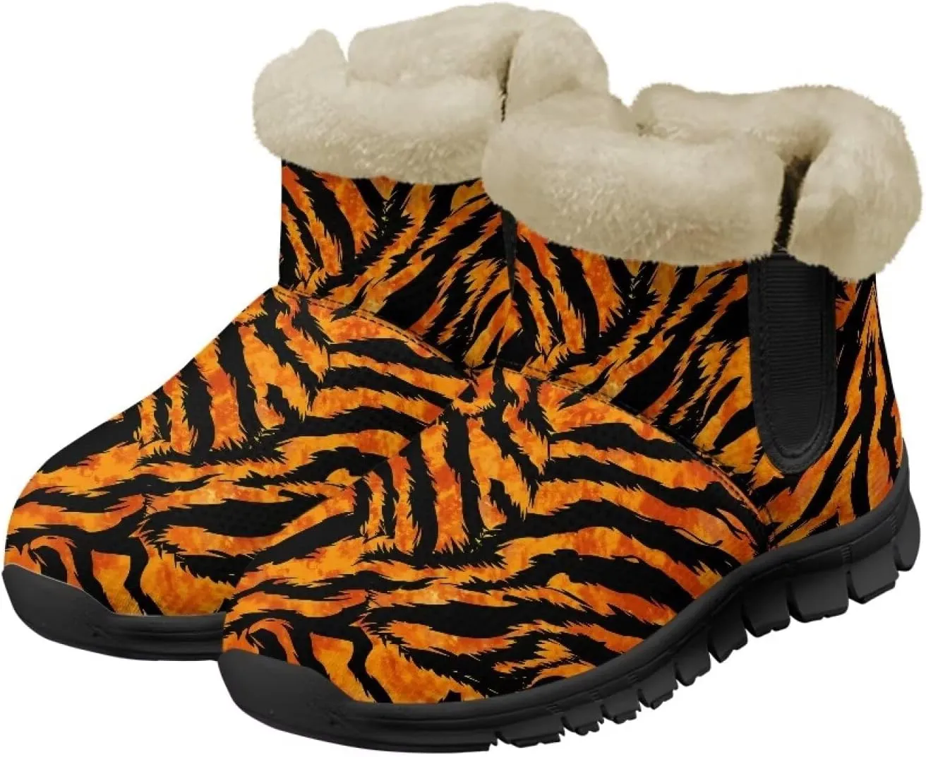 Binienty Winter Snow Boots for Women Fuzzy Warm Mid Calf Booties Travel Outdoor