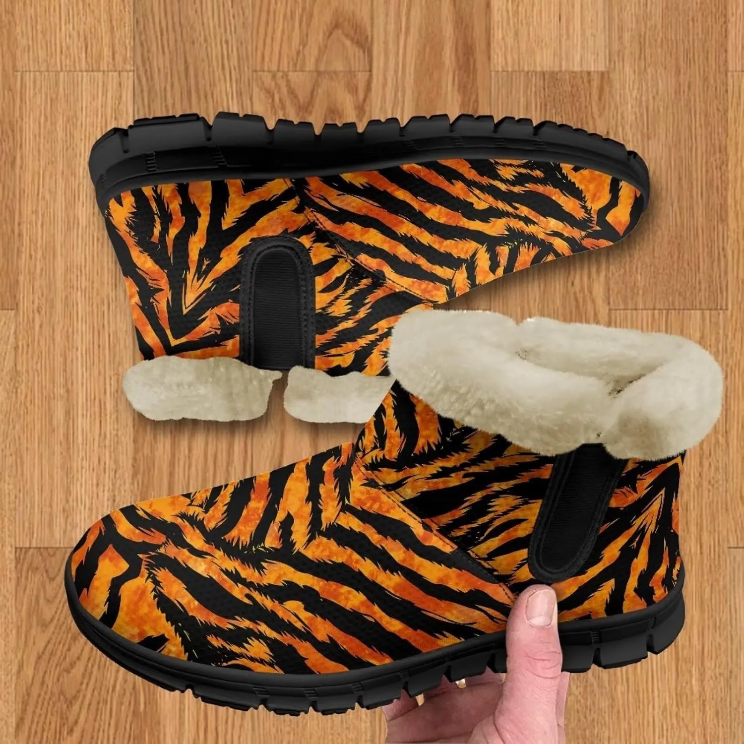 Binienty Winter Snow Boots for Women Fuzzy Warm Mid Calf Booties Travel Outdoor