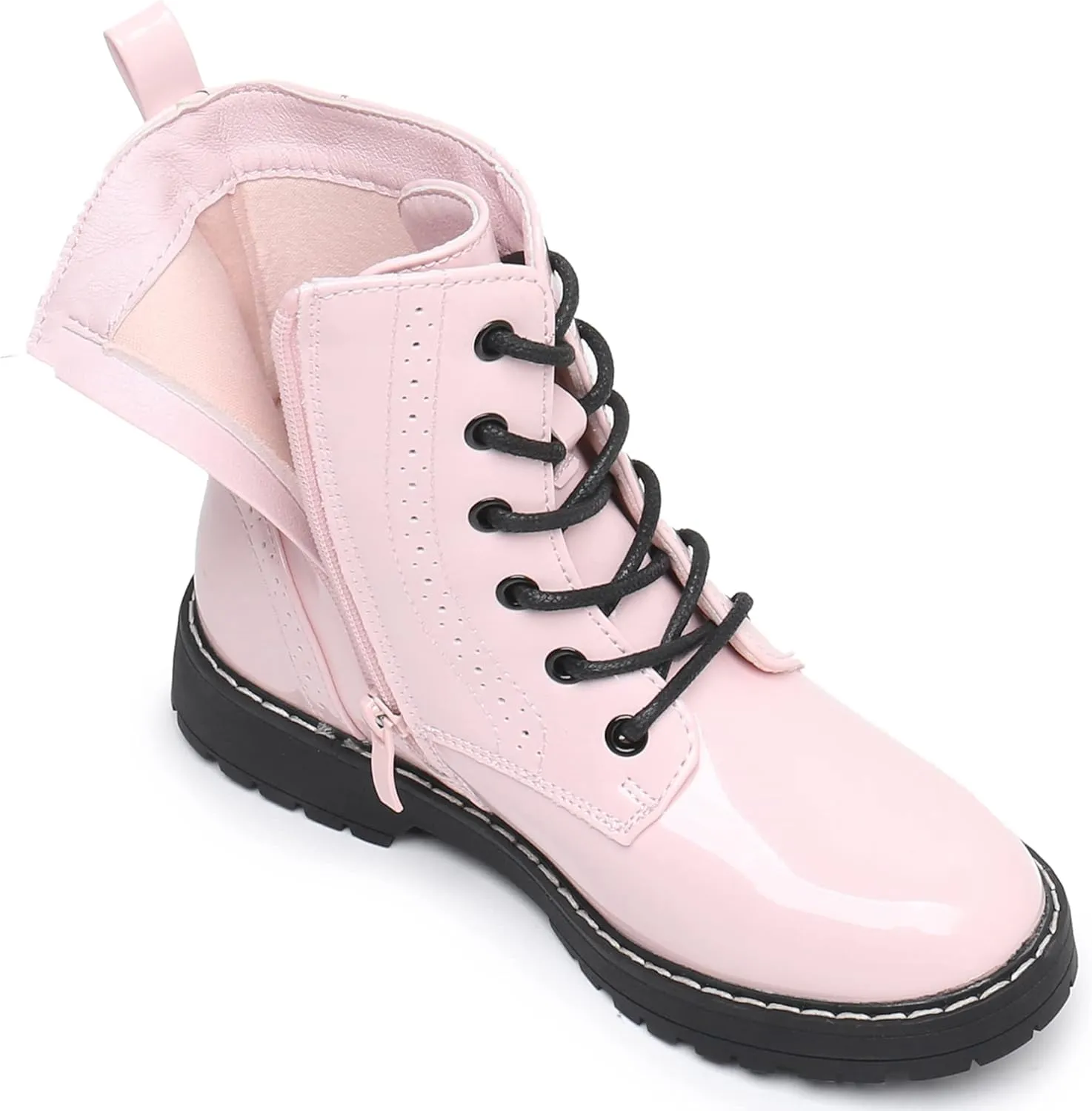 Blikcon Kids Girls Combat Ankle Boots Lace up Inner Zipper Fashion Booties (Little Kid/Big Kid)…
