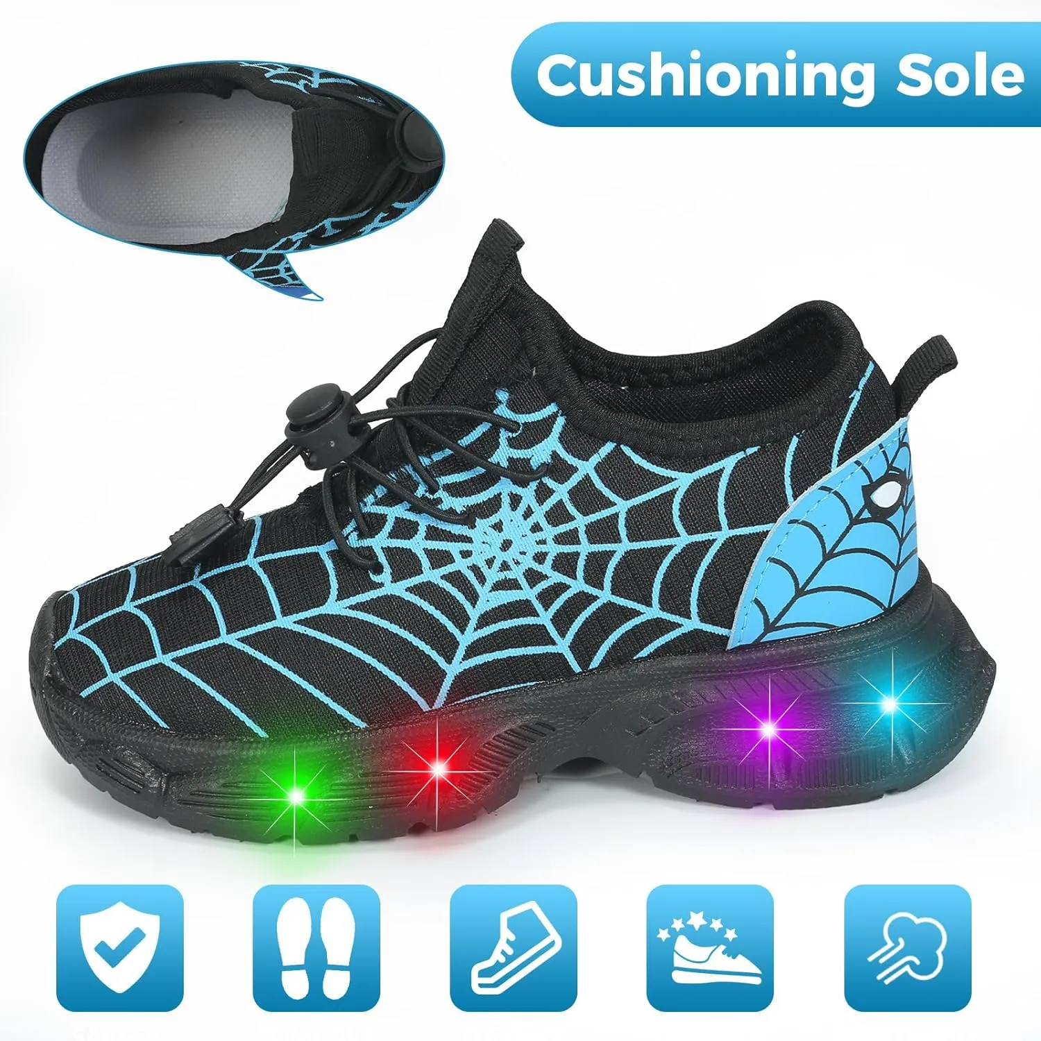 Boy Festive Tennis Shoes for Children's Parties Breathable Light Up LED Shoes for Kids