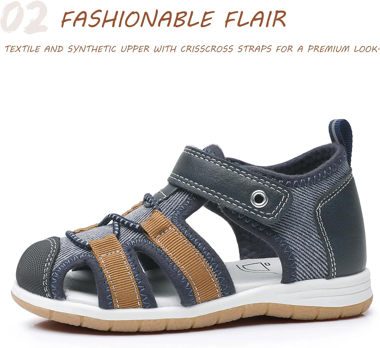 Boys Girls Sandals, Toddler Little Kids Closed Toe Fisherman Summer Sandals