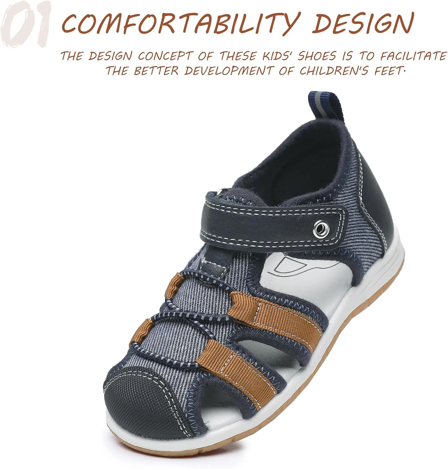 Boys Girls Sandals, Toddler Little Kids Closed Toe Fisherman Summer Sandals