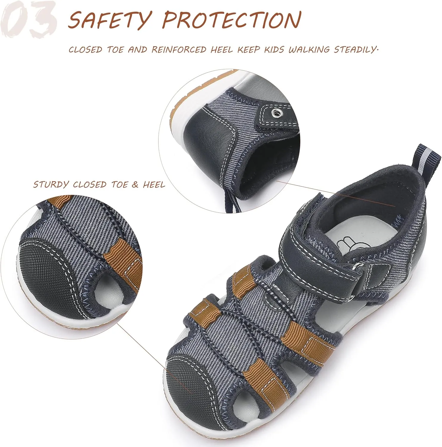 Boys Girls Sandals, Toddler Little Kids Closed Toe Fisherman Summer Sandals
