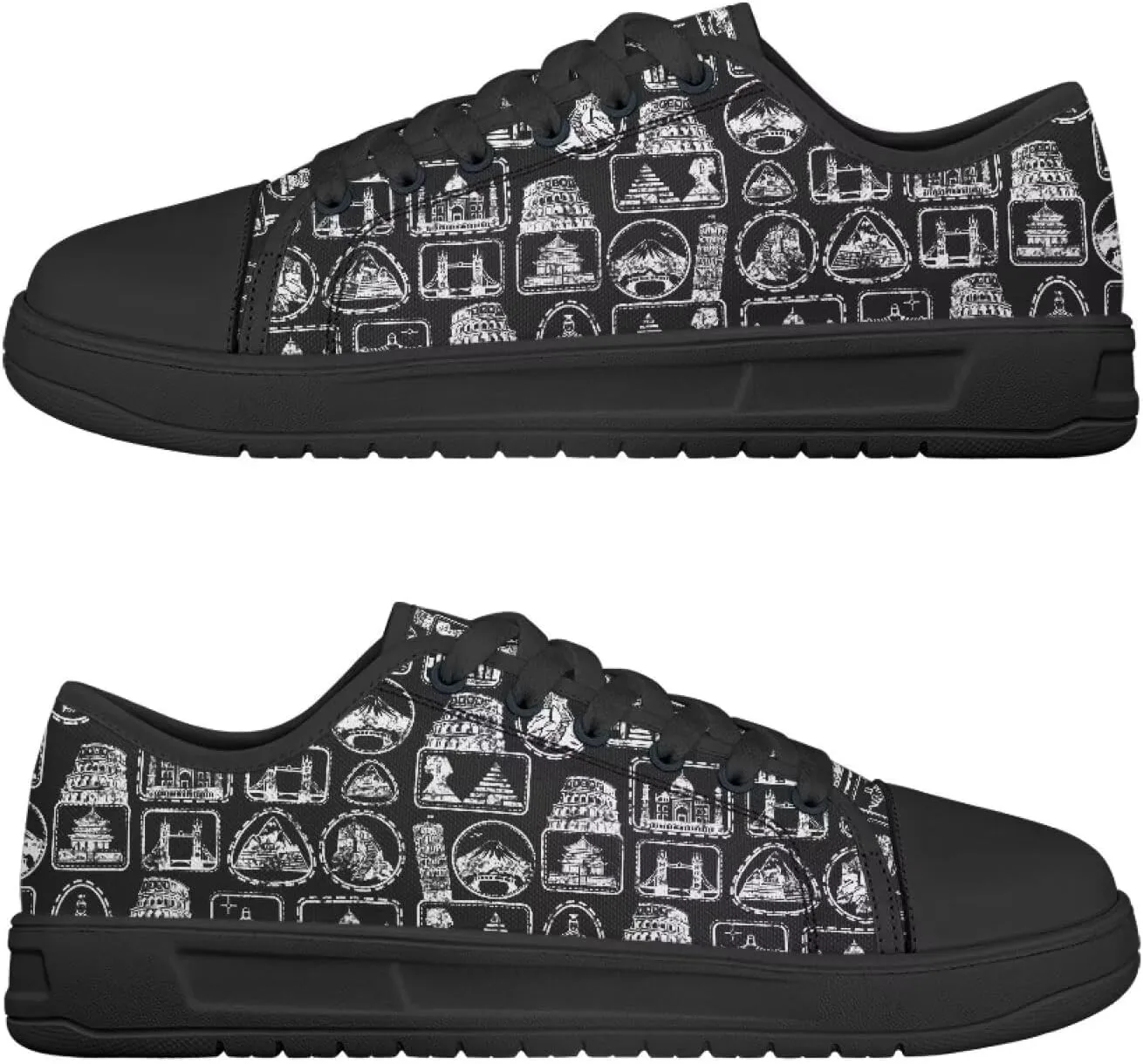 Canvas Shoes for Women Low Top Casual White Black Sneakers Womens Lace Up Fashion Comfortable Walking Shoes