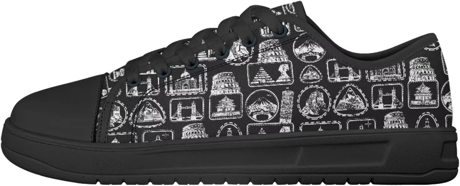 Canvas Shoes for Women Low Top Casual White Black Sneakers Womens Lace Up Fashion Comfortable Walking Shoes