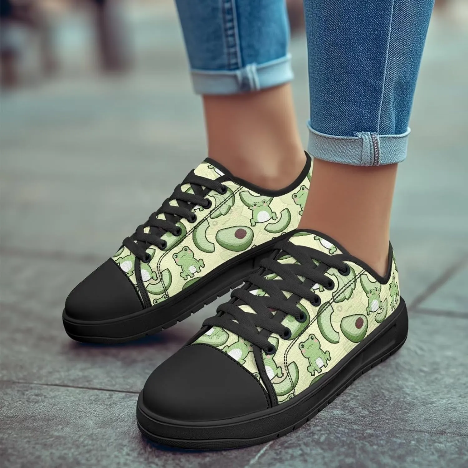 Canvas Shoes for Women Low Top Casual White Black Sneakers Womens Lace Up Fashion Comfortable Walking Shoes