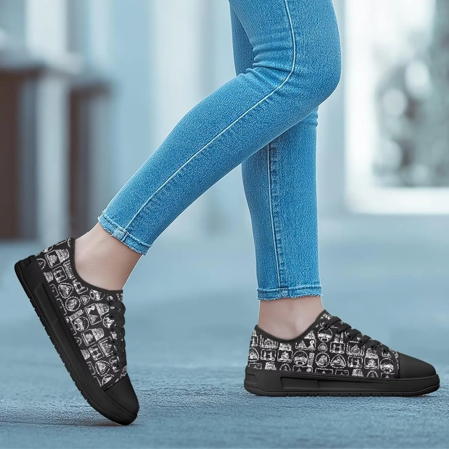 Canvas Shoes for Women Low Top Casual White Black Sneakers Womens Lace Up Fashion Comfortable Walking Shoes