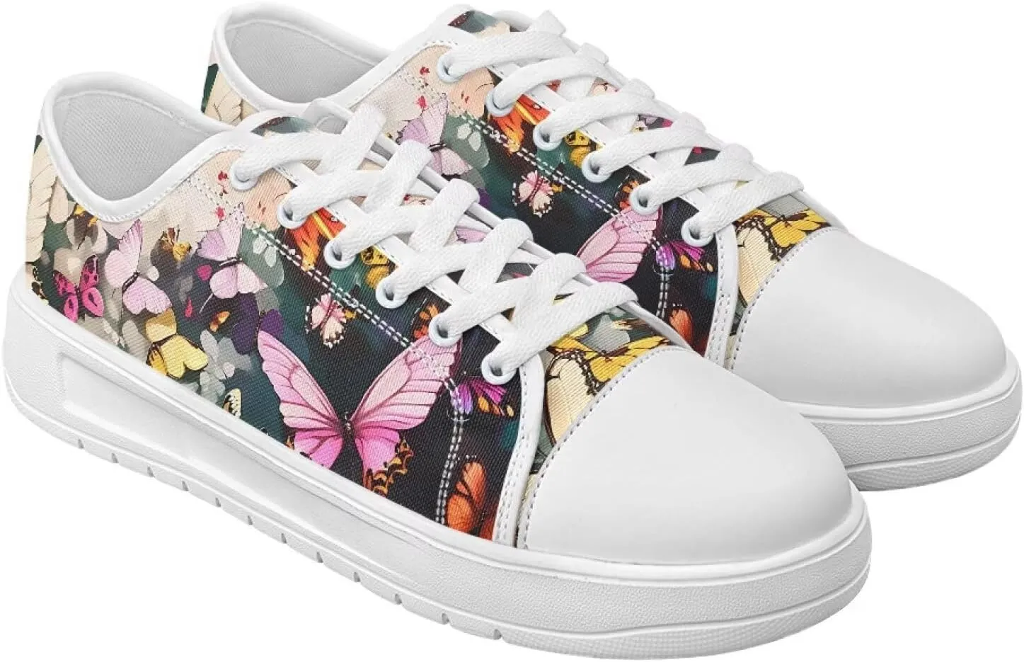 Canvas Shoes for Women Low Top Casual White Black Sneakers Womens Lace Up Fashion Comfortable Walking Shoes