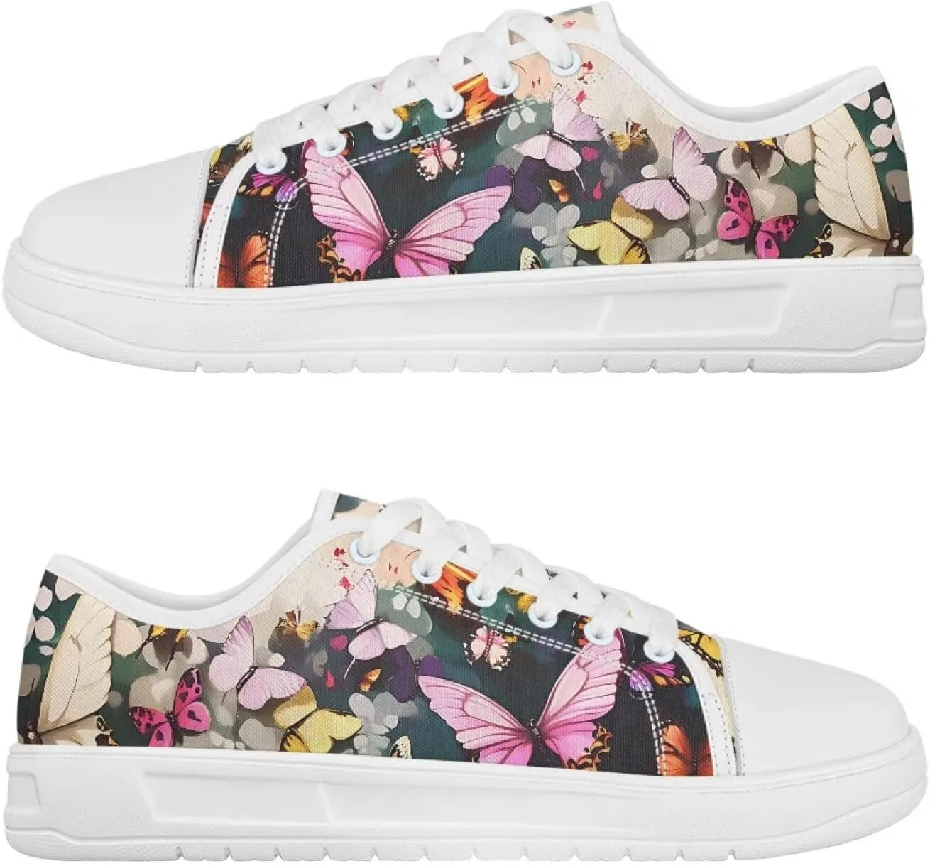 Canvas Shoes for Women Low Top Casual White Black Sneakers Womens Lace Up Fashion Comfortable Walking Shoes