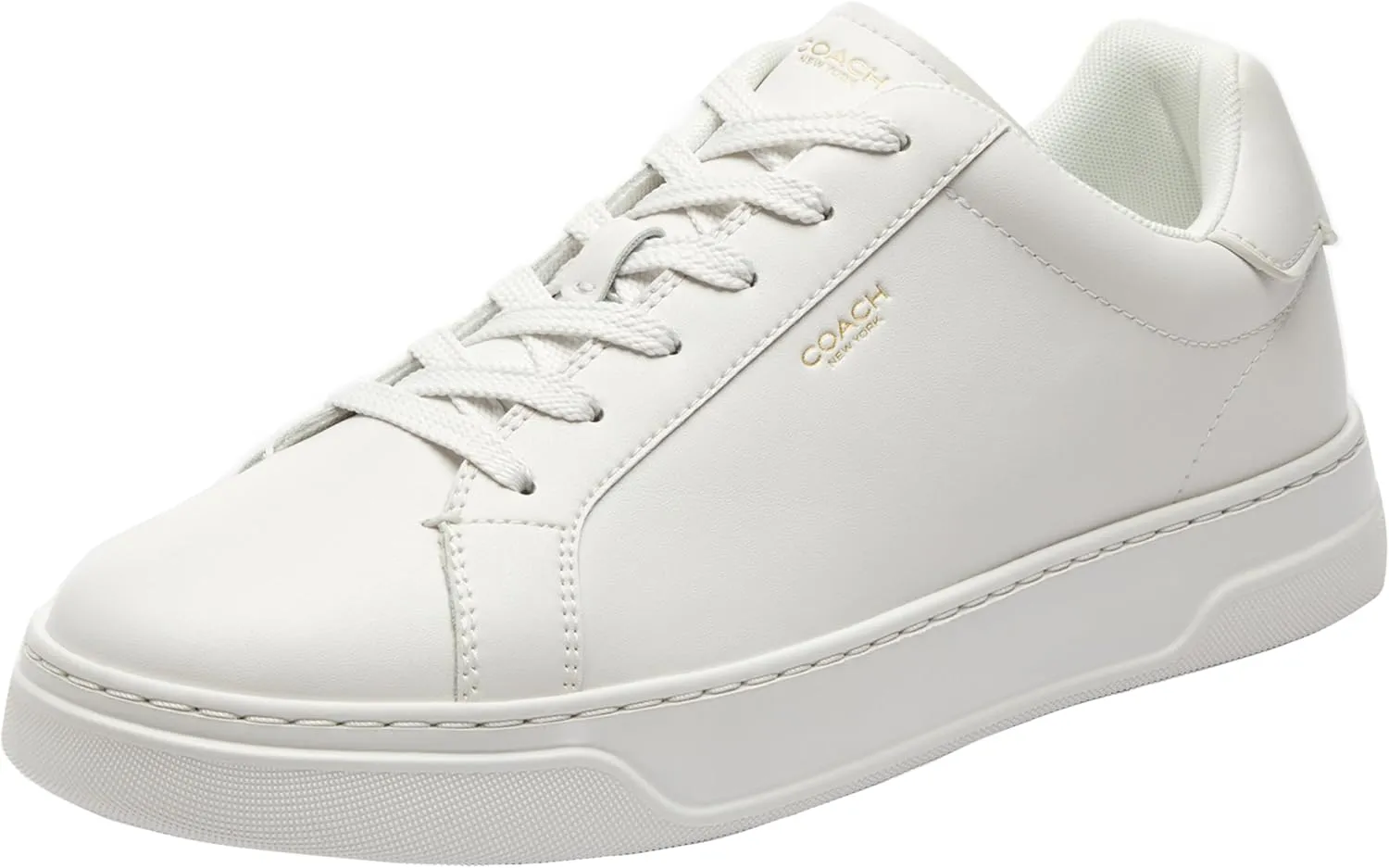 COACH Men's High Line Low TOP Sneaker, Optic White, 8.5
