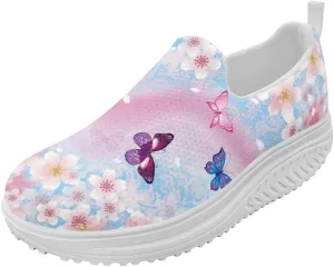 Coloranimal Platform Sneakers for Women Fashion Platform Loafers Slip On Shoes Womens Loafers High Top Athletic Sneakers Non Slip Ladies Jogging Shoes