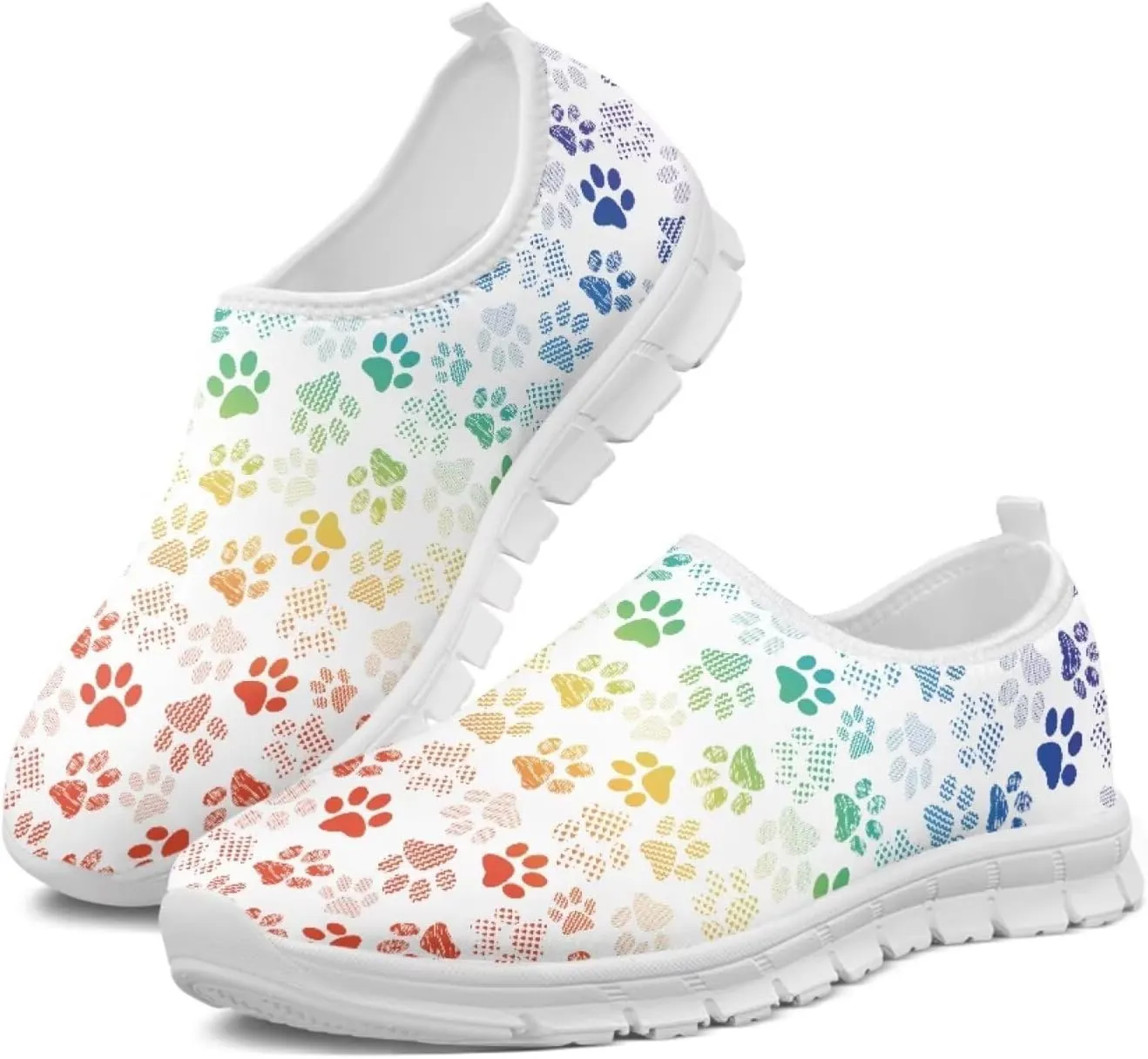 Coloranimal Womens Flats Walking Shoes Loafers for Women Casual Women's Road Running Shoes Travel Shoes Anti Skid Mesh Sports Shoes