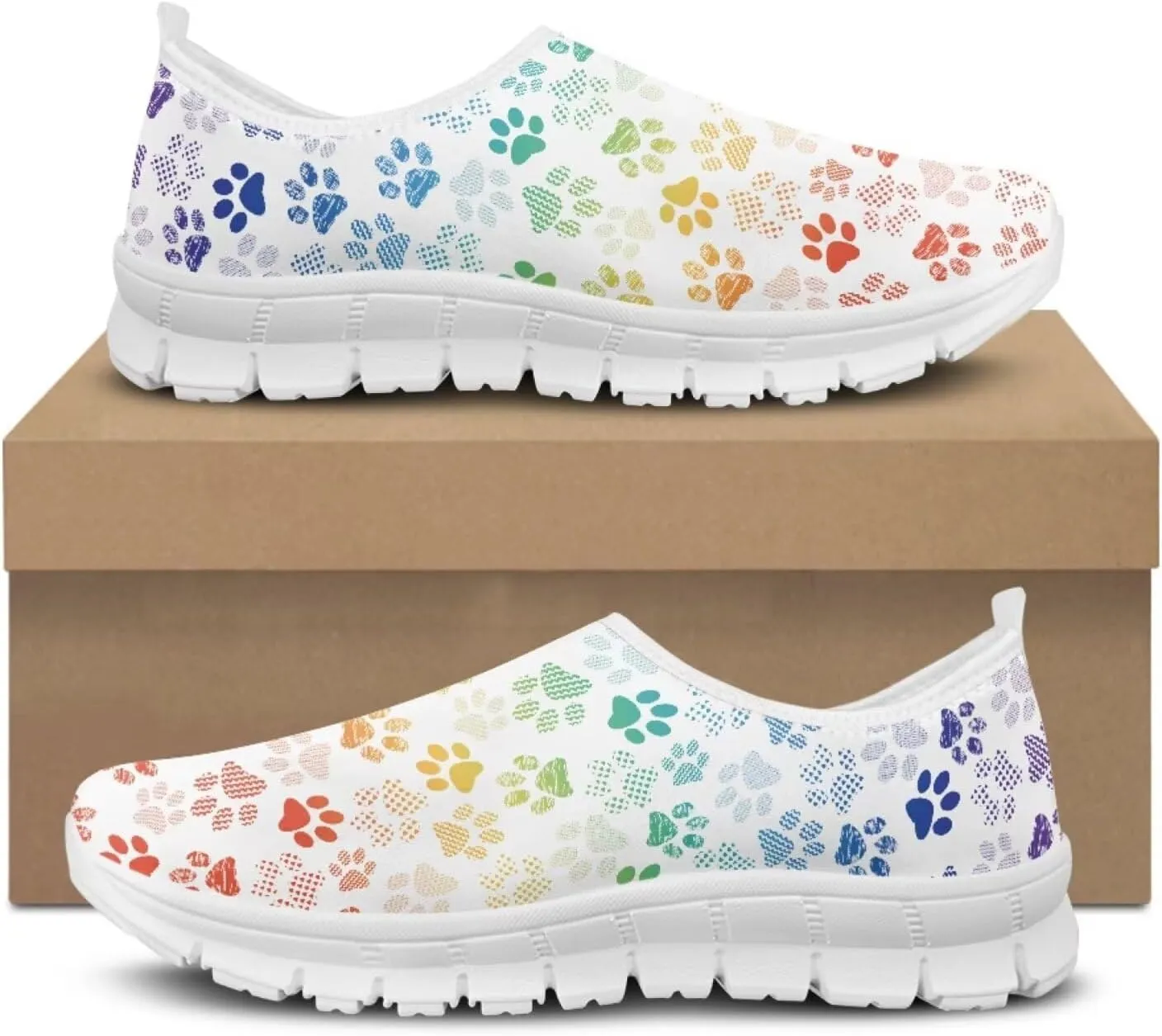 Coloranimal Womens Flats Walking Shoes Loafers for Women Casual Women's Road Running Shoes Travel Shoes Anti Skid Mesh Sports Shoes