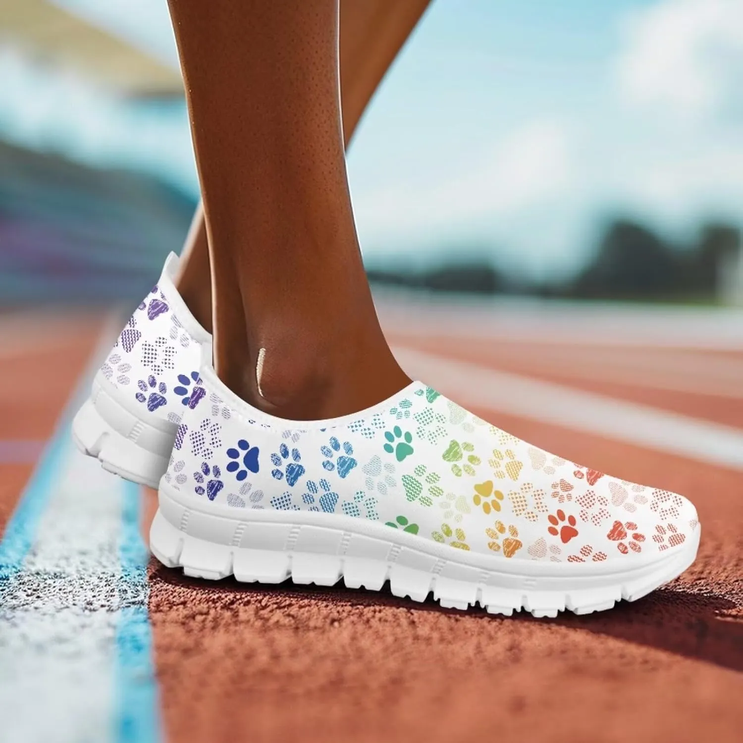 Coloranimal Womens Flats Walking Shoes Loafers for Women Casual Women's Road Running Shoes Travel Shoes Anti Skid Mesh Sports Shoes