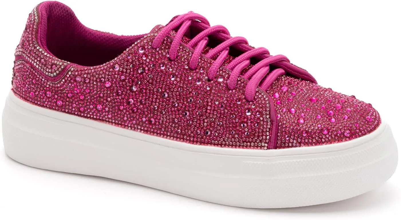 Corkys Footwear Hey Girl Women's Bedazzle Blue Ombre Fashion Sneake