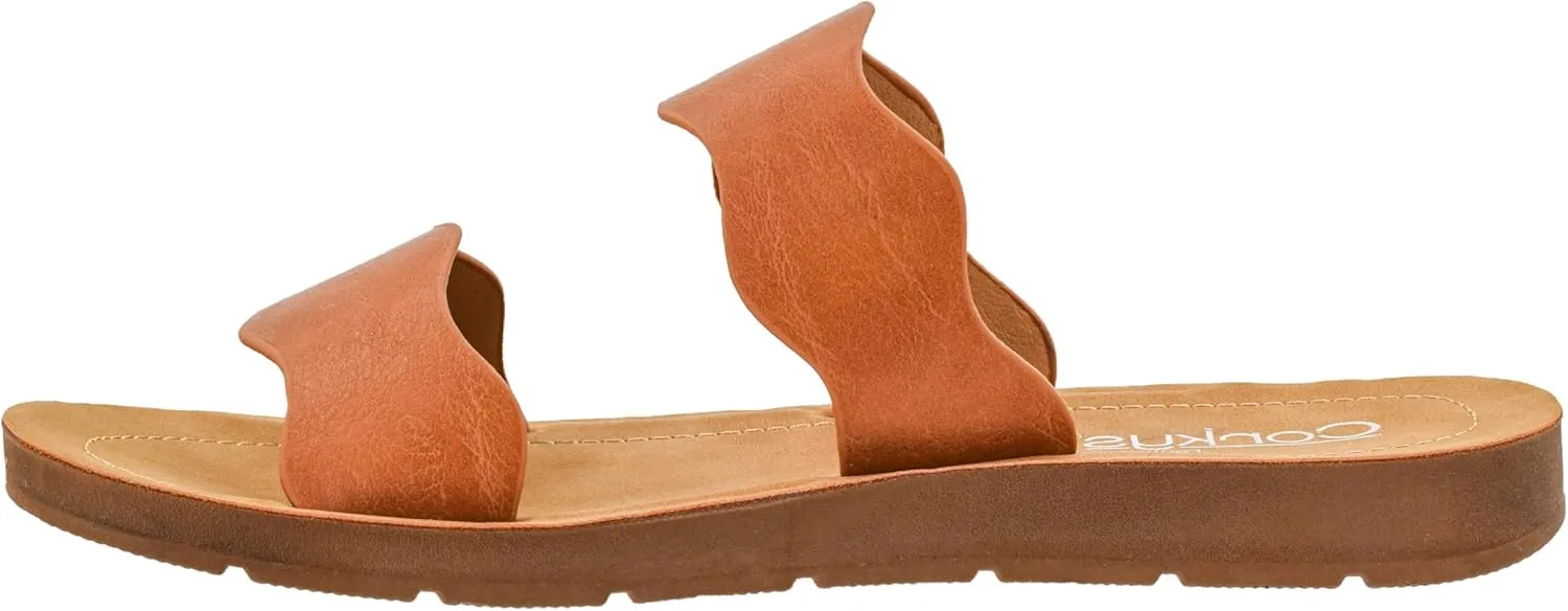 Corkys Footwear Women's Wishy Washy Two Strap Sandal – Trendy and Chic Strap Design, Comfortable, Lightweight, and Durable Summer Sandals for Versatile Fashion