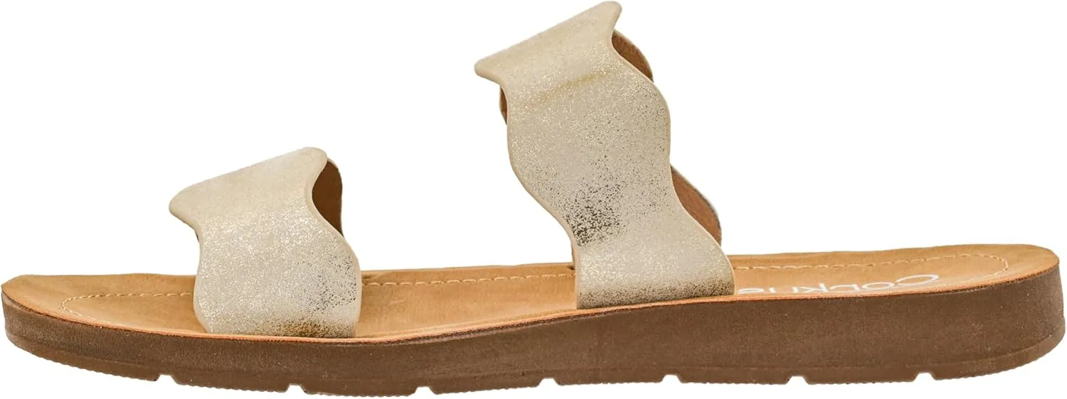 Corkys Footwear Women's Wishy Washy Two Strap Sandal – Trendy and Chic Strap Design, Comfortable, Lightweight, and Durable Summer Sandals for Versatile Fashion