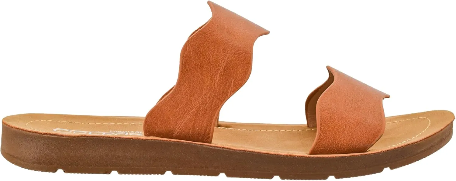 Corkys Footwear Women's Wishy Washy Two Strap Sandal – Trendy and Chic Strap Design, Comfortable, Lightweight, and Durable Summer Sandals for Versatile Fashion
