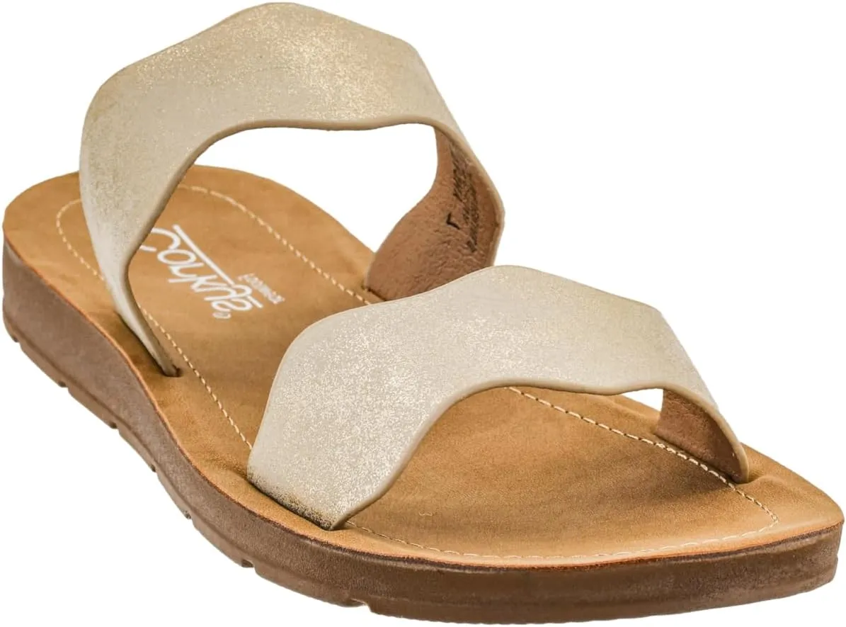 Corkys Footwear Women's Wishy Washy Two Strap Sandal – Trendy and Chic Strap Design, Comfortable, Lightweight, and Durable Summer Sandals for Versatile Fashion