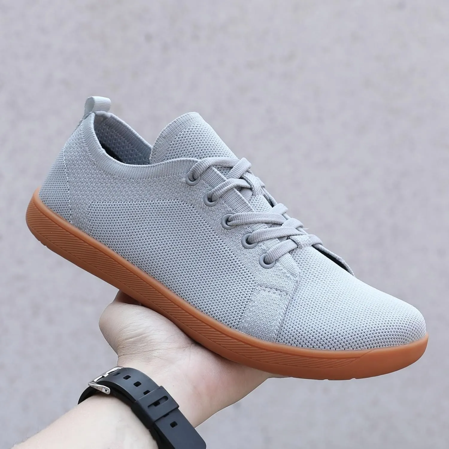 Couple Solid Color Wide Head Outdoor Barefoot Casual Shoes Breathable Comfortable Mens Sneaker Shoes with Arch Support