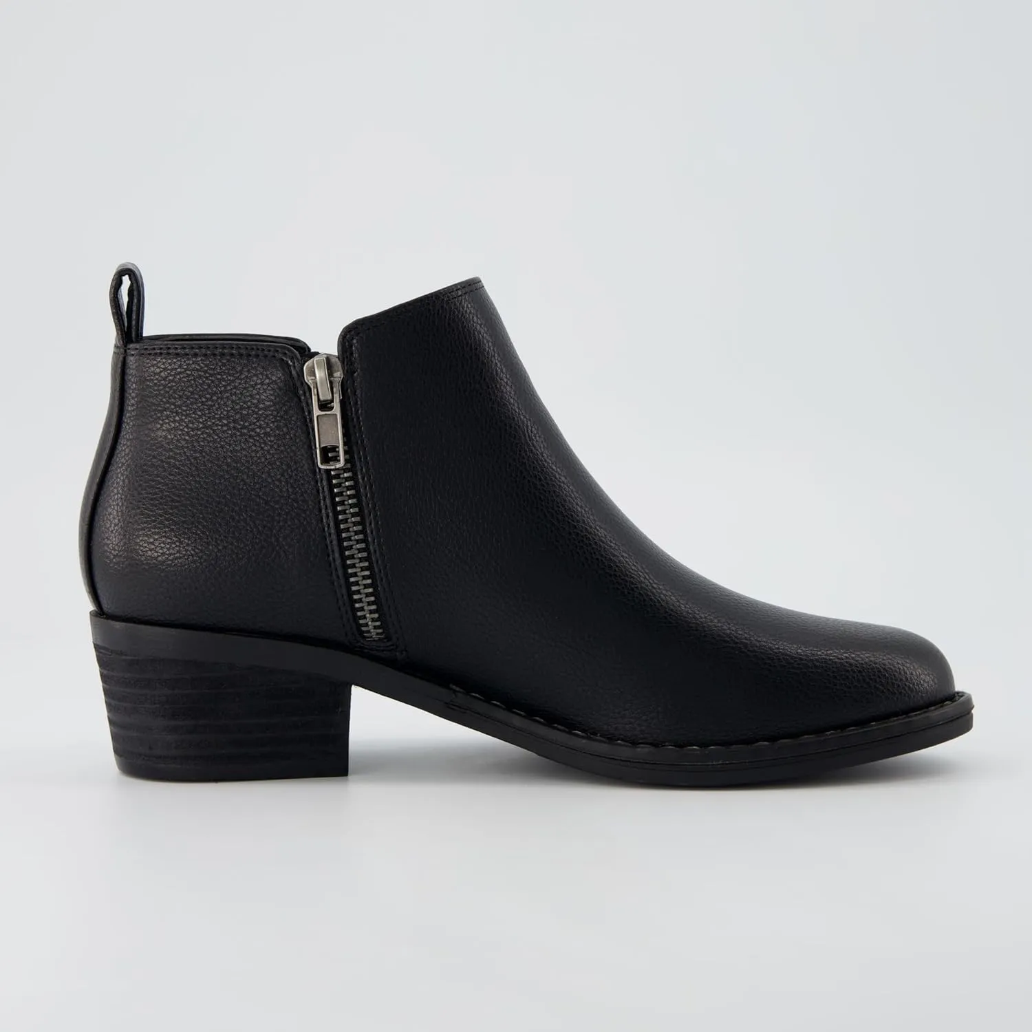 CUSHIONAIRE Taco Women’s Ankle Bootie – Low Heel Ankle Boots for Women with Memory Foam Comfort, Side Zipper, and Wide Widths Available