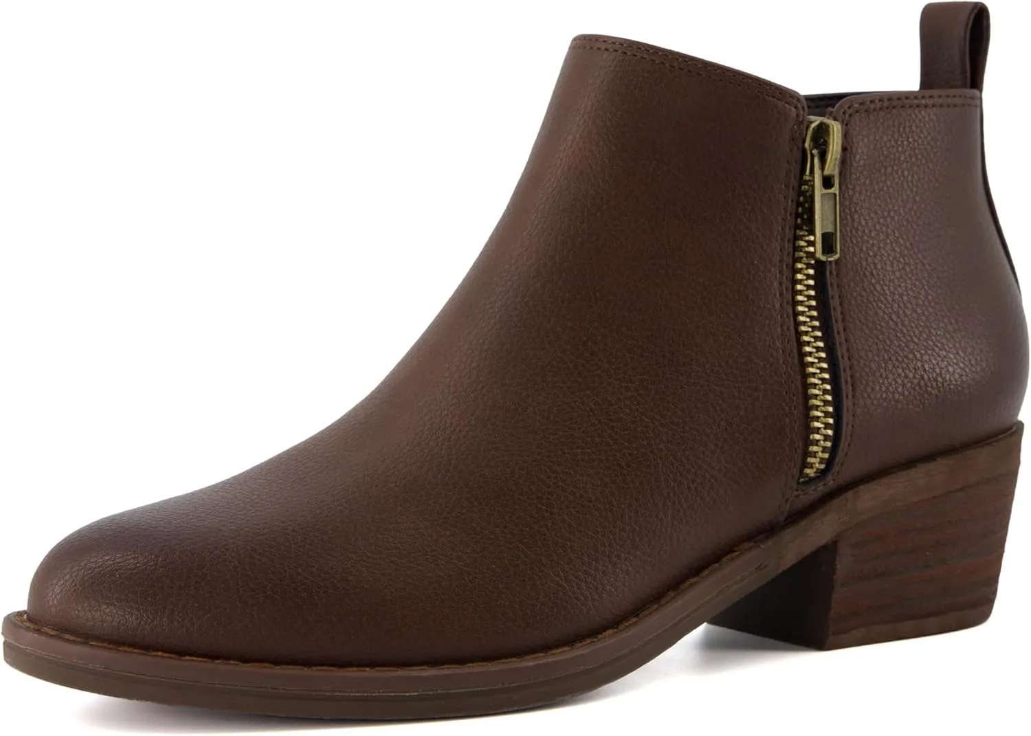 CUSHIONAIRE Taco Women’s Ankle Bootie – Low Heel Ankle Boots for Women with Memory Foam Comfort, Side Zipper, and Wide Widths Available