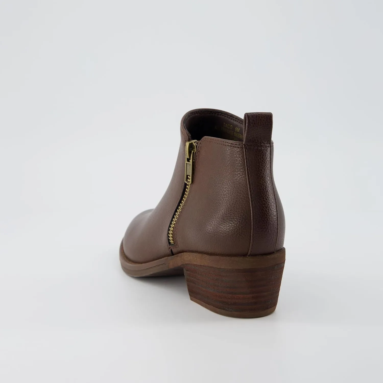 CUSHIONAIRE Taco Women’s Ankle Bootie – Low Heel Ankle Boots for Women with Memory Foam Comfort, Side Zipper, and Wide Widths Available