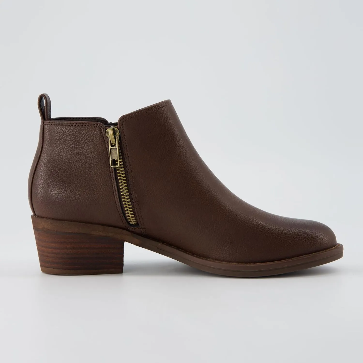 CUSHIONAIRE Taco Women’s Ankle Bootie – Low Heel Ankle Boots for Women with Memory Foam Comfort, Side Zipper, and Wide Widths Available