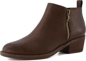 CUSHIONAIRE Taco Women’s Ankle Bootie – Low Heel Ankle Boots for Women with Memory Foam Comfort, Side Zipper, and Wide Widths Available