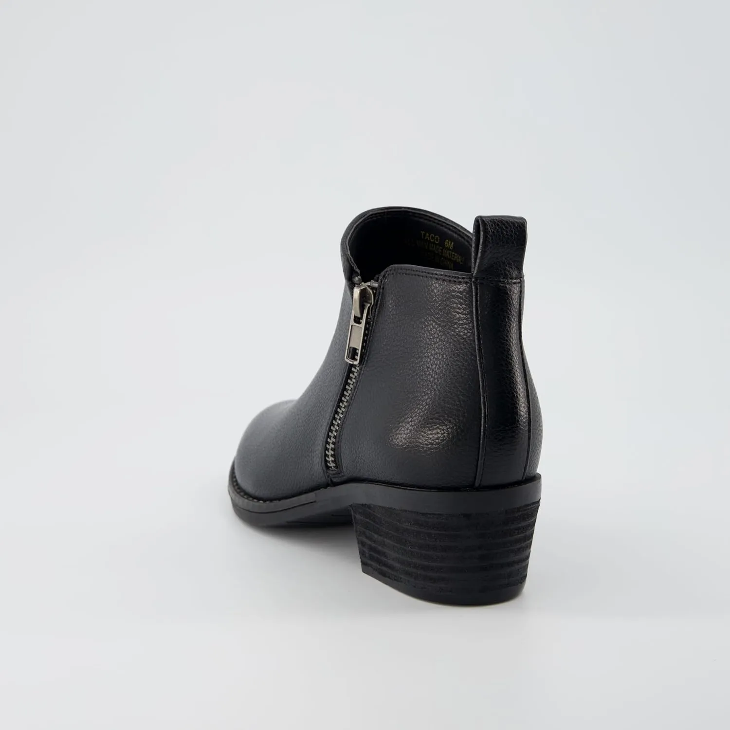 CUSHIONAIRE Taco Women’s Ankle Bootie – Low Heel Ankle Boots for Women with Memory Foam Comfort, Side Zipper, and Wide Widths Available