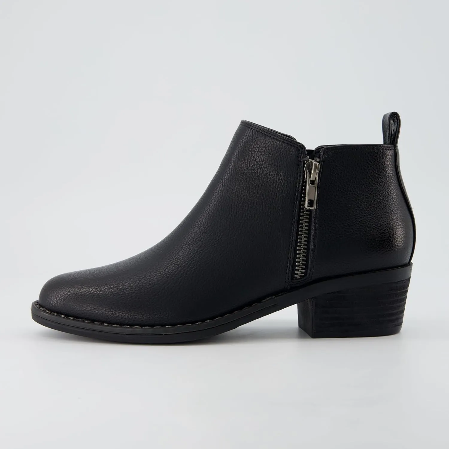 CUSHIONAIRE Taco Women’s Ankle Bootie – Low Heel Ankle Boots for Women with Memory Foam Comfort, Side Zipper, and Wide Widths Available