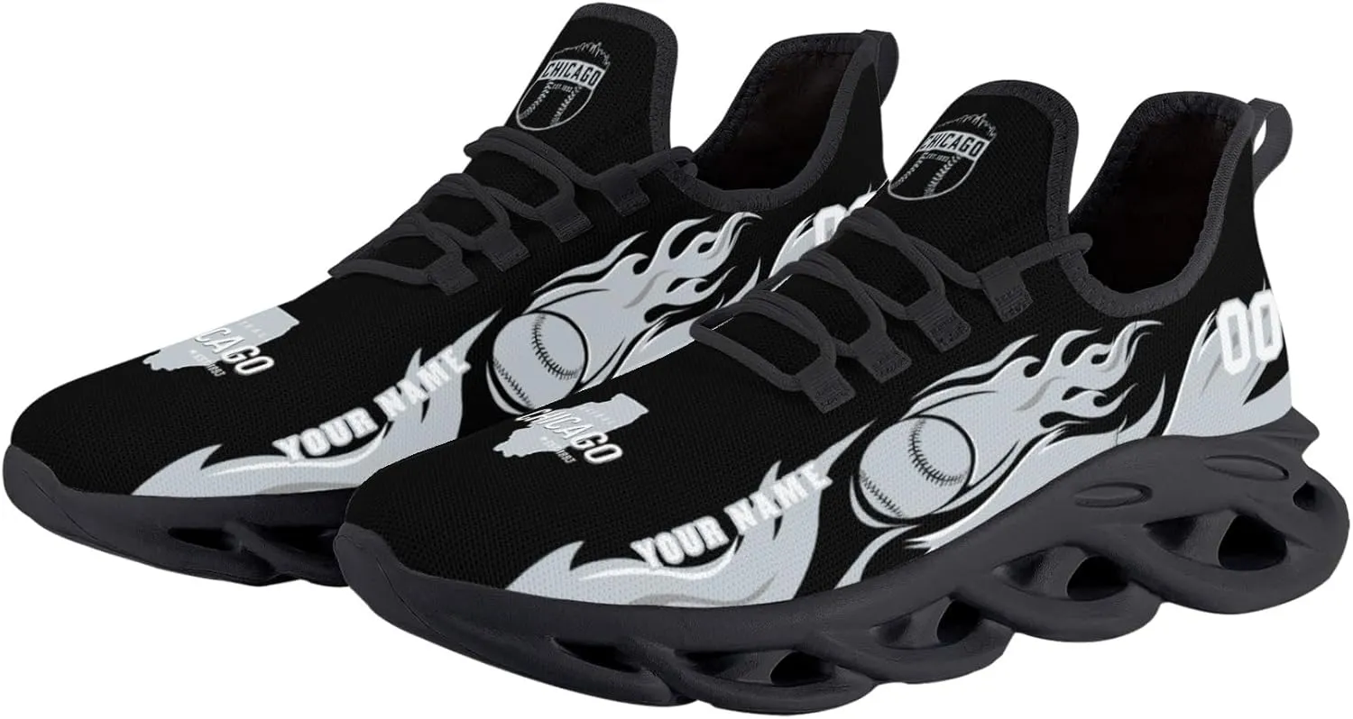 Custom Baseball Flex Control Sneakers Personalized Fan Men's Breathable Name Number Gift Workout Athletic Gym Slip-on Shoes